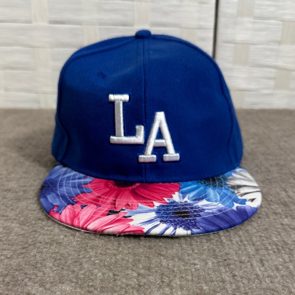 LA Dodgers Blue Floral Baseball Adjustable One Size Fits All Hat